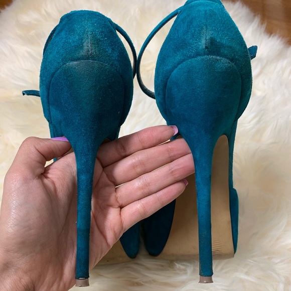 Teal suede Steve Madden heels - Picture 4 of 4